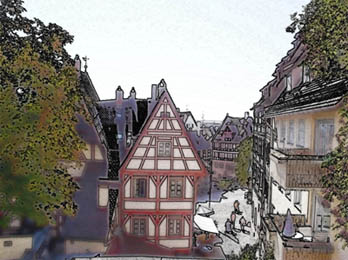 Sicht auf das Albrecht Dürer Haus